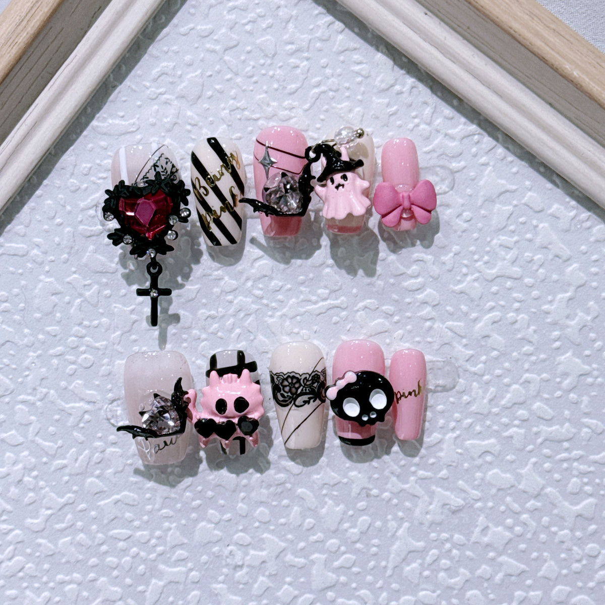 H013 Cute and funny demon HANDMADE NAIL