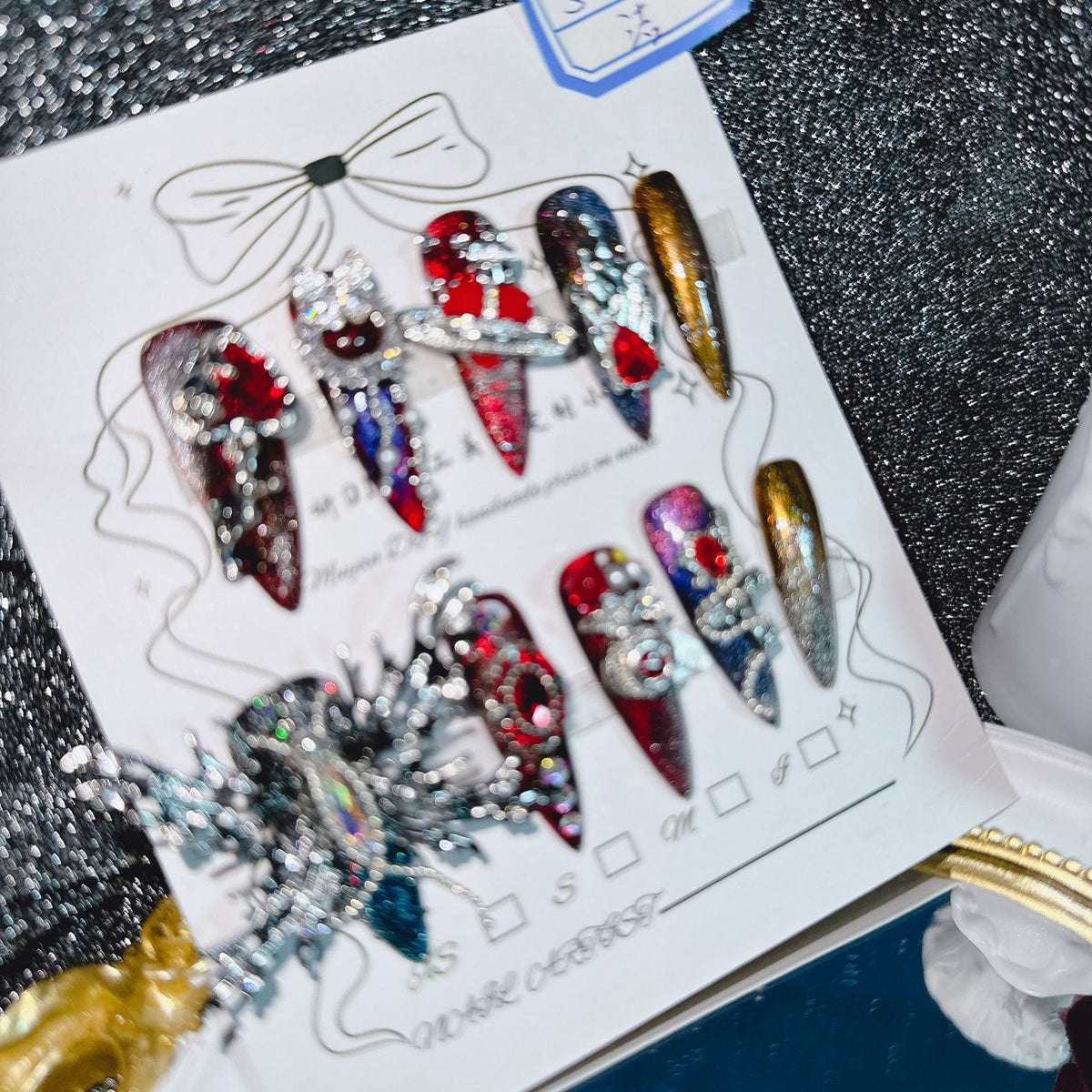 H018 Luxury cat's eyes HANDMADE NAIL